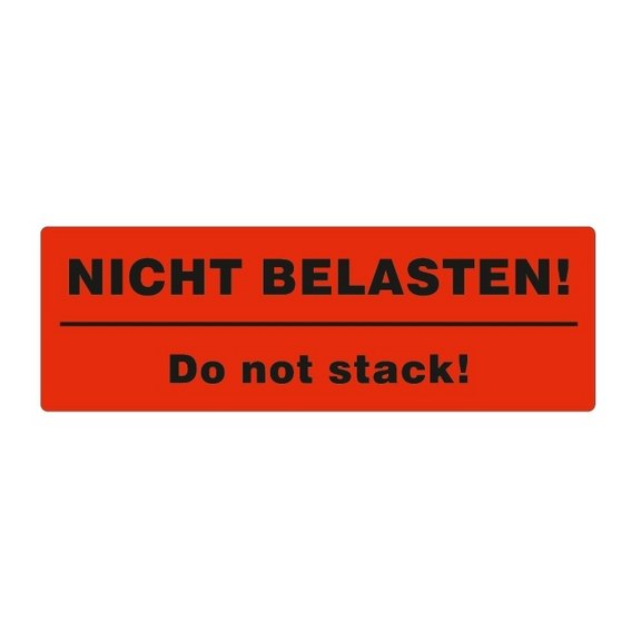 Haftetiketten "Nicht belasten! Do not stack!",rot