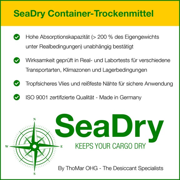 SeaDry Container-Trockenmittel ISO 9001