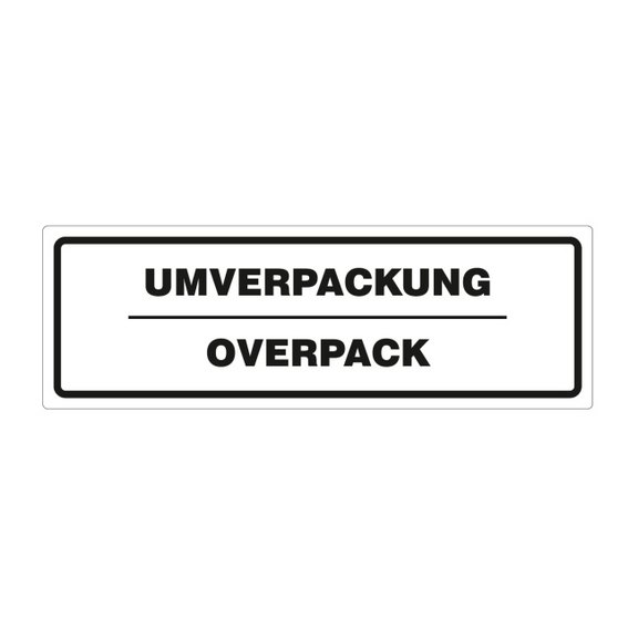Haftetiketten "Umverpackung / Overpack", weiß